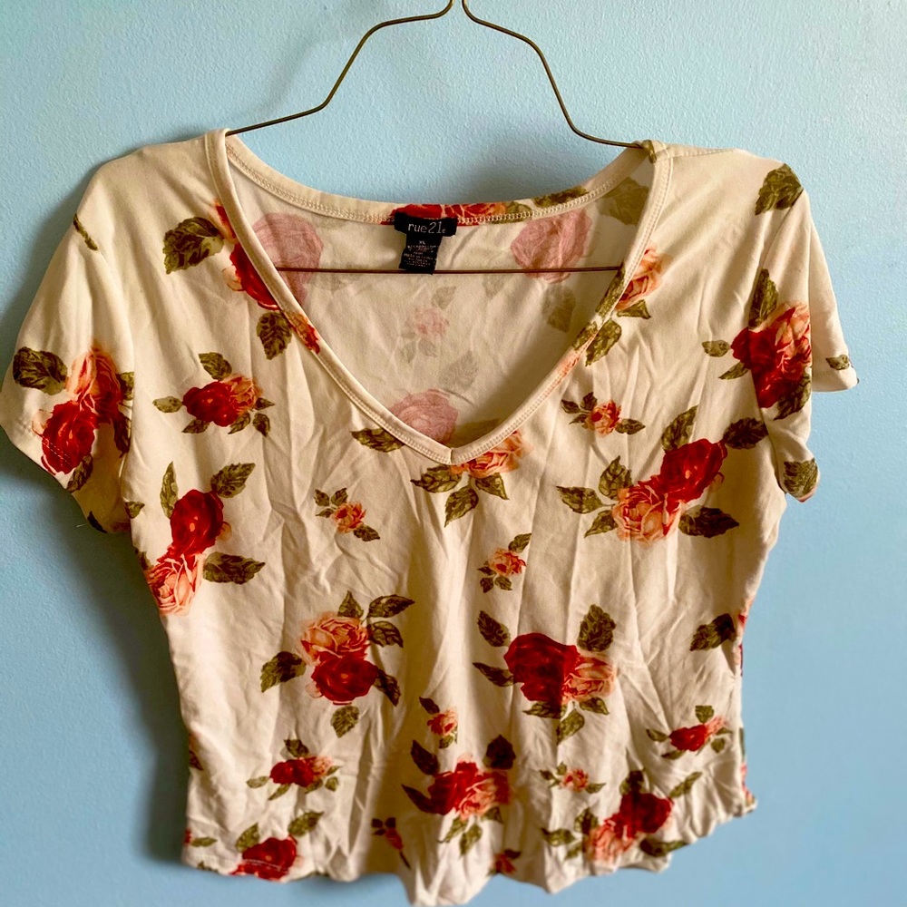 Rue 21 floral summer short sleeve shirt